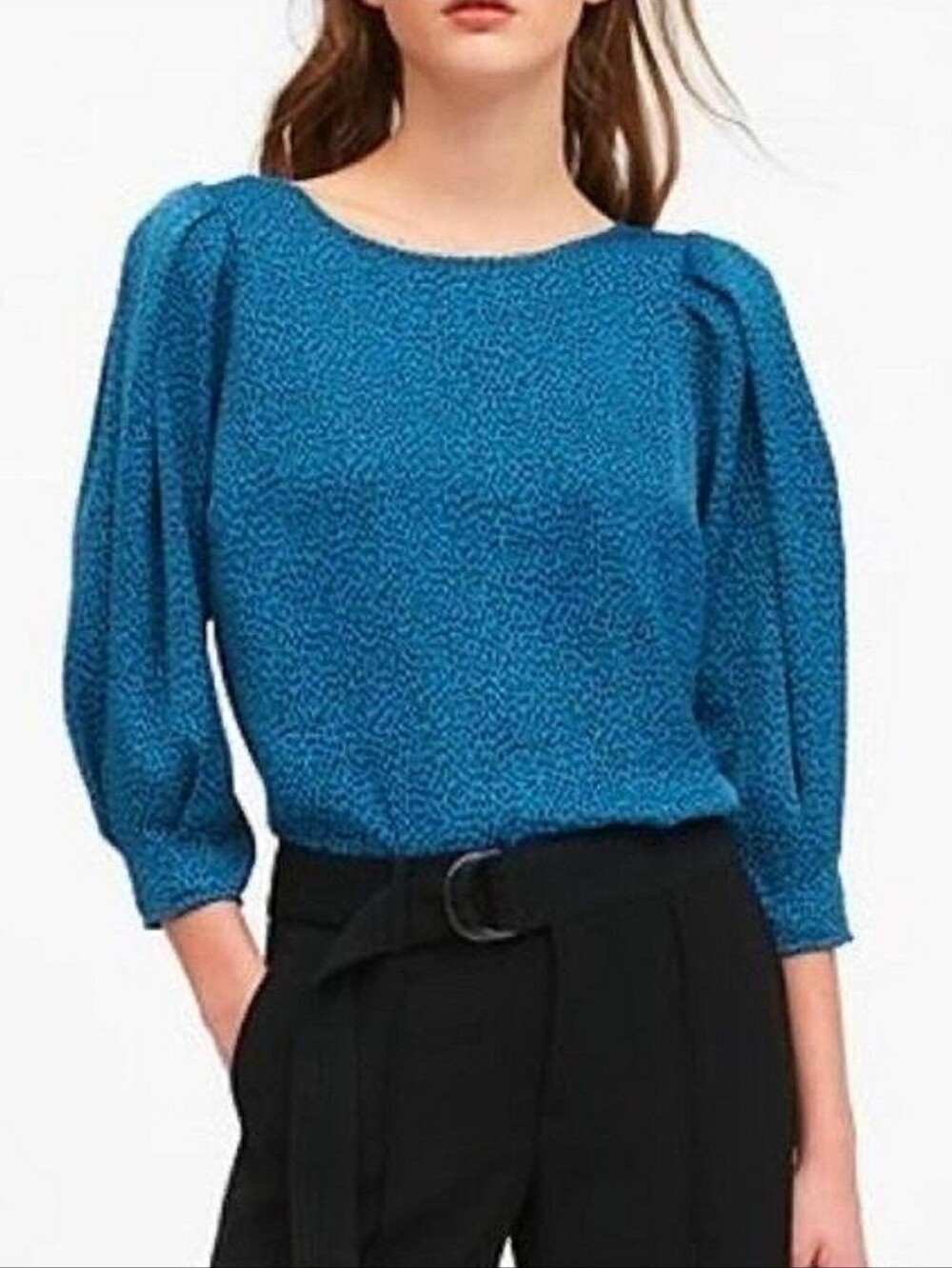 Banana Republic Blue Print Blouse Size S